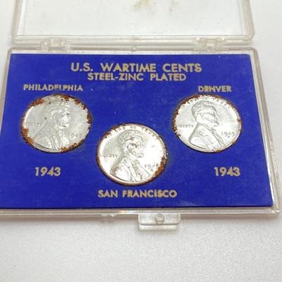 LOT 303: U.S. Wartime Silver Nickels and 1943 Steel Penny Collections