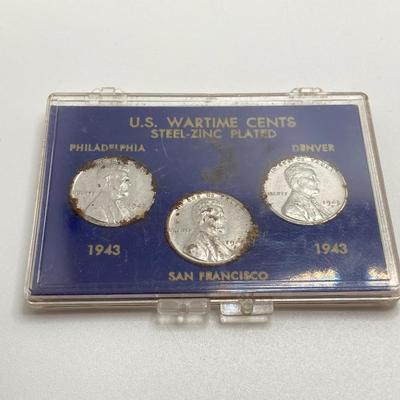 LOT 303: U.S. Wartime Silver Nickels and 1943 Steel Penny Collections