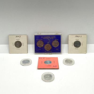 LOT 303: U.S. Wartime Silver Nickels and 1943 Steel Penny Collections