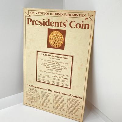 LOT 304: Five Limited Edition Presidents' Coins (Only Coin of It's Kind Ever Minted!)