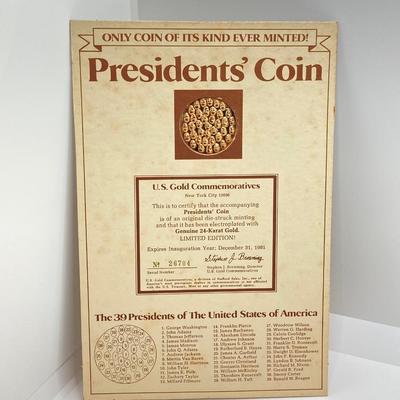 LOT 304: Five Limited Edition Presidents' Coins (Only Coin of It's Kind Ever Minted!)