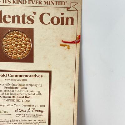 LOT 304: Five Limited Edition Presidents' Coins (Only Coin of It's Kind Ever Minted!)