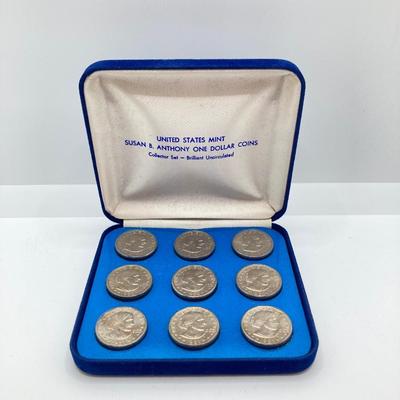 LOT 305: Two United States Mint Susan B. Anthony One Dollar Coins Collector Sets - Brilliant Uncirculated in Original Boxes