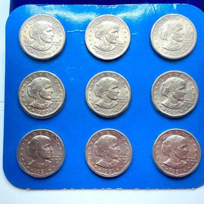 LOT 305: Two United States Mint Susan B. Anthony One Dollar Coins Collector Sets - Brilliant Uncirculated in Original Boxes