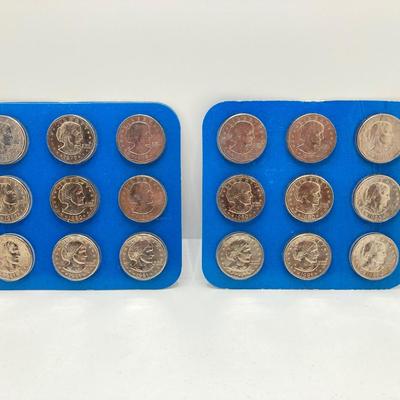 LOT 305: Two United States Mint Susan B. Anthony One Dollar Coins Collector Sets - Brilliant Uncirculated in Original Boxes