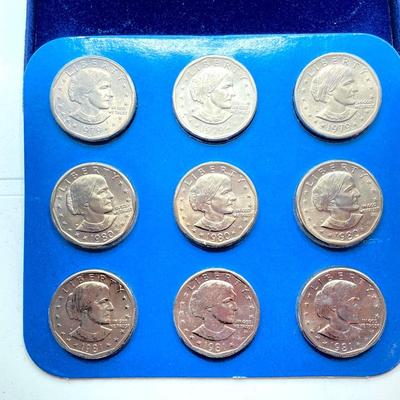 LOT 305: Two United States Mint Susan B. Anthony One Dollar Coins Collector Sets - Brilliant Uncirculated in Original Boxes
