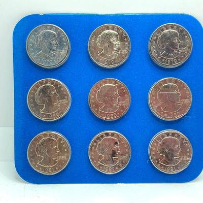 LOT 305: Two United States Mint Susan B. Anthony One Dollar Coins Collector Sets - Brilliant Uncirculated in Original Boxes