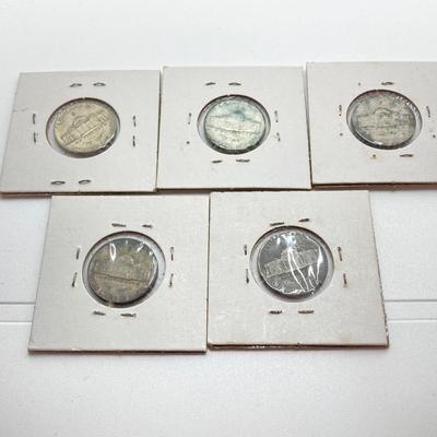 LOT 308: Collection of Vintage U.S. Coins Nickels in Protective Covers - 1939 to 1949