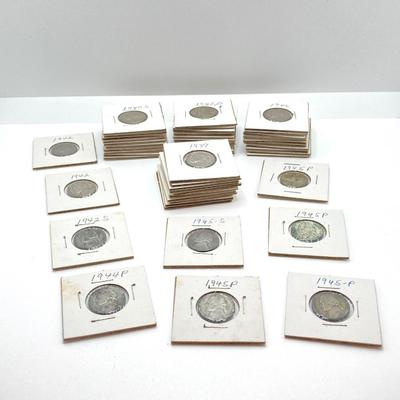 LOT 308: Collection of Vintage U.S. Coins Nickels in Protective Covers - 1939 to 1949