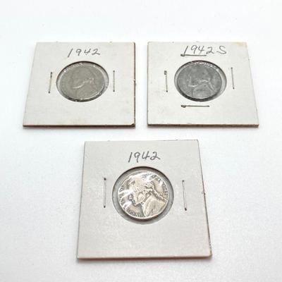 LOT 308: Collection of Vintage U.S. Coins Nickels in Protective Covers - 1939 to 1949