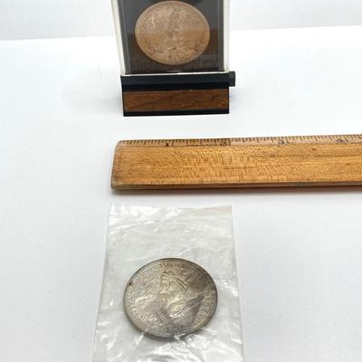 LOT 311: Two 1972 U.S. Constellation Centennial Diamond Jubilee Silver Medals