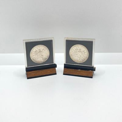 LOT 312: Two 1972 U.S. Constellation Centennial Diamond Jubilee Silver Medals in Protective Cases