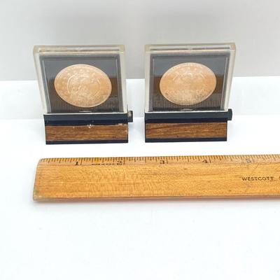 LOT 312: Two 1972 U.S. Constellation Centennial Diamond Jubilee Silver Medals in Protective Cases