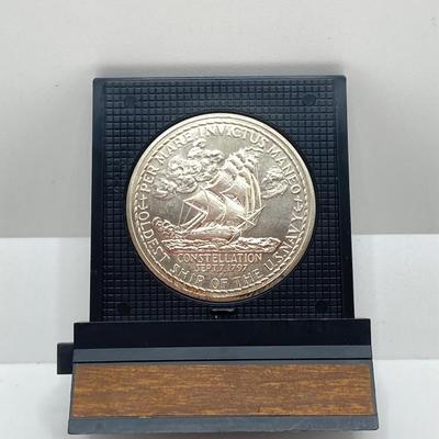 LOT 312: Two 1972 U.S. Constellation Centennial Diamond Jubilee Silver Medals in Protective Cases