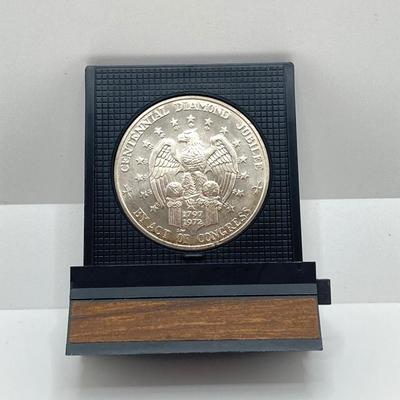 LOT 312: Two 1972 U.S. Constellation Centennial Diamond Jubilee Silver Medals in Protective Cases