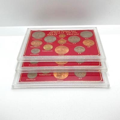 LOT 313: Three Great Britain 1967 Complete Decimal Issue and Last L.s.d. Type Coin Collectible Sets