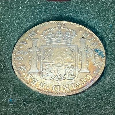 LOT 314: 1794 Carolous IIII Dei Gratia Hisean Et Ind Rex 8 R F M Spanish Colonial Silver Coin