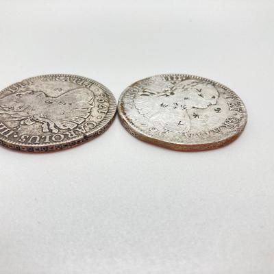 LOT 316: 1795 and 1796 Carolous IIII Dei Gratia Hisean Et Ind Rex 8 R F M Spanish Colonial Silver Coins