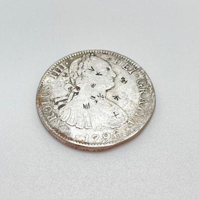 LOT 316: 1795 and 1796 Carolous IIII Dei Gratia Hisean Et Ind Rex 8 R F M Spanish Colonial Silver Coins