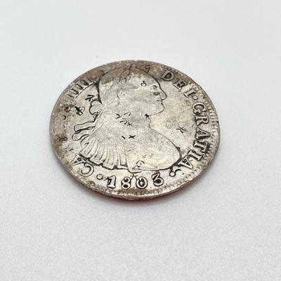 LOT 317: 1803 and 1804 Carolous IIII Dei Gratia Hisean Et Ind Rex 8 R F M Spanish Colonial Silver Coins