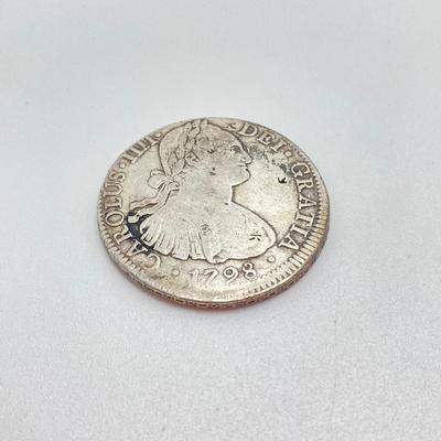 LOT 318: 1798 and 1807 Carolous IIII Dei Gratia Hisean Et Ind Rex 8 R F M Spanish Colonial Silver Coins