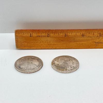 LOT 318: 1798 and 1807 Carolous IIII Dei Gratia Hisean Et Ind Rex 8 R F M Spanish Colonial Silver Coins