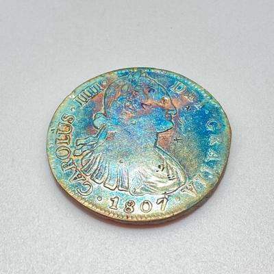 LOT 319: 1806 and 1807 Carolous IIII Dei Gratia Hisean Et Ind Rex 8 R F M Spanish Colonial Silver Coins