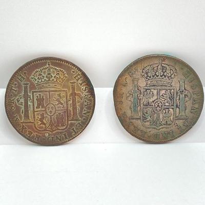 LOT 319: 1806 and 1807 Carolous IIII Dei Gratia Hisean Et Ind Rex 8 R F M Spanish Colonial Silver Coins