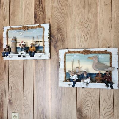 2 Nautical Sailor Fisherman Wall Decor