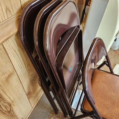 4 Padded Metal Folding Meco Chairs