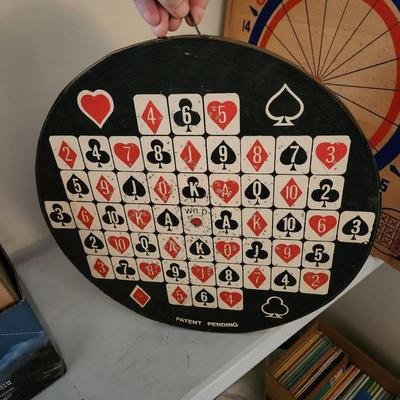 Lot of 2 sided Porker Dart Board and Champion Dart Baseball Board with Darts made in England