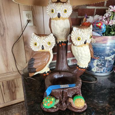Very Heavy Solid Ceramic Owl Table Lamp