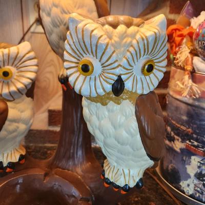 Very Heavy Solid Ceramic Owl Table Lamp