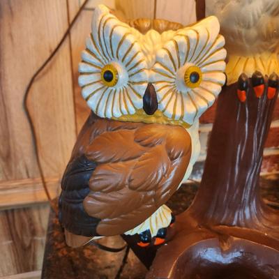 Very Heavy Solid Ceramic Owl Table Lamp