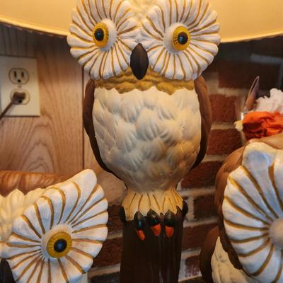 Very Heavy Solid Ceramic Owl Table Lamp