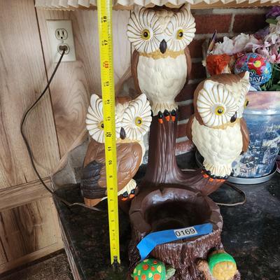 Very Heavy Solid Ceramic Owl Table Lamp