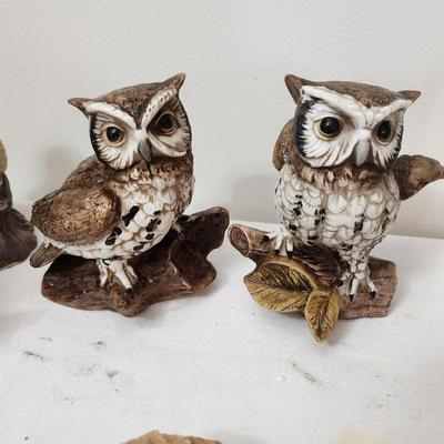 Collection of Owl Figurines Candle Homco