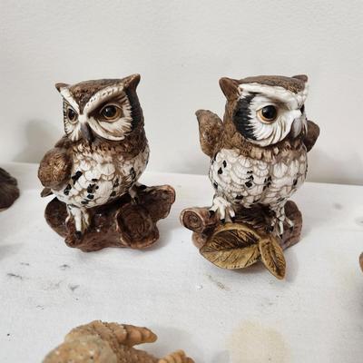 Collection of Owl Figurines Candle Homco