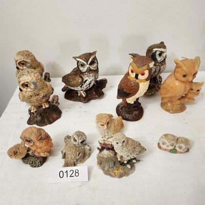 Collection of Owl Figurines Candle Homco