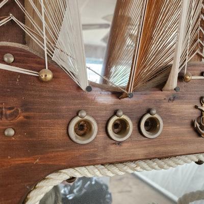 3 String Wood Mirror Art Sailboat Ships Boats Nautical Theme Wall Art 2 Medium size 1 Large