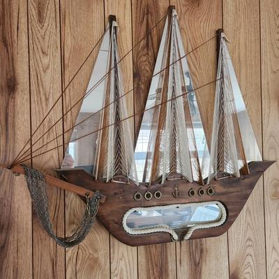 3 String Wood Mirror Art Sailboat Ships Boats Nautical Theme Wall Art 2 Medium size 1 Large