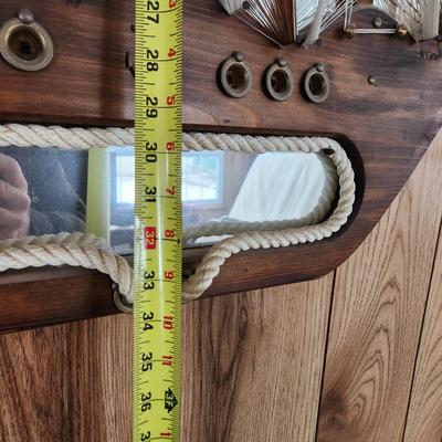 3 String Wood Mirror Art Sailboat Ships Boats Nautical Theme Wall Art 2 Medium size 1 Large