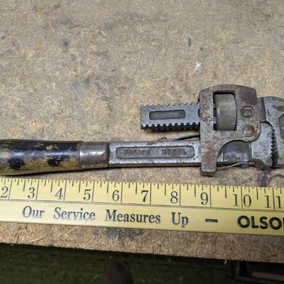 Vintage Hanson 14" Wood Handle Flexible Pipe Wrench
