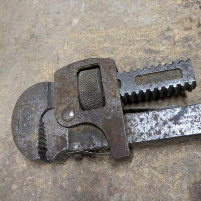 Vintage Hanson 14" Wood Handle Flexible Pipe Wrench