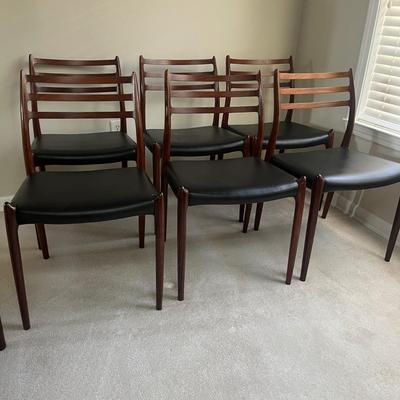 MCM Swedish Rosewood Dining Room Table & Six Chairs (DR-MG)