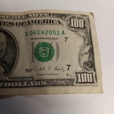 1990 $100 DOLLAR BILL