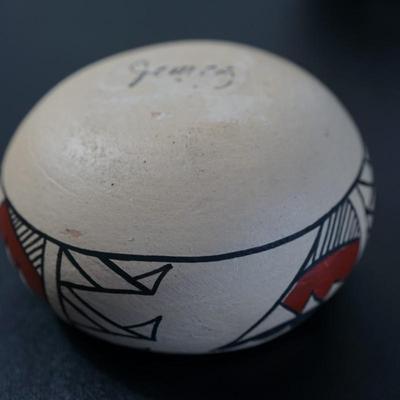 TWO JEMEZ SM. POTS. ONE SIGNED TOYA