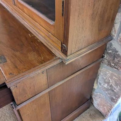 Beautiful Antique Walnut Cabinet/Secretary