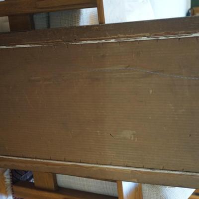 "THE SWIMMING POND" SIGNED WALLACE NUTTING COLORED PHOTOGRAPH VINTAGE FRAME. SIGNED 44" BY 22"