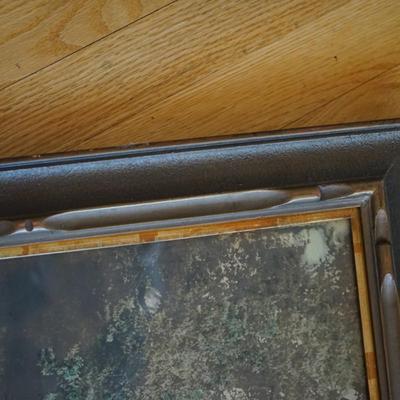 "THE SWIMMING POND" SIGNED WALLACE NUTTING COLORED PHOTOGRAPH VINTAGE FRAME. SIGNED 44" BY 22"